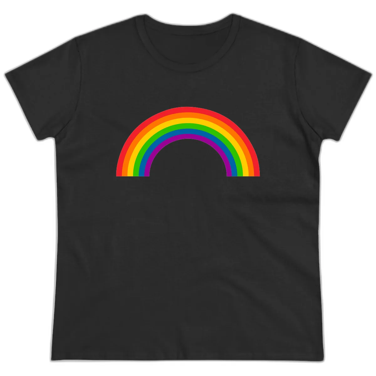 Classic Rainbow Pride Arc Ladies Tee in Black