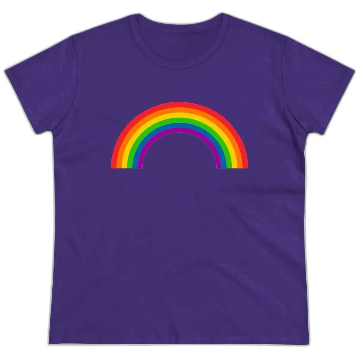 Classic Rainbow Pride Arc Ladies Tee in Purple