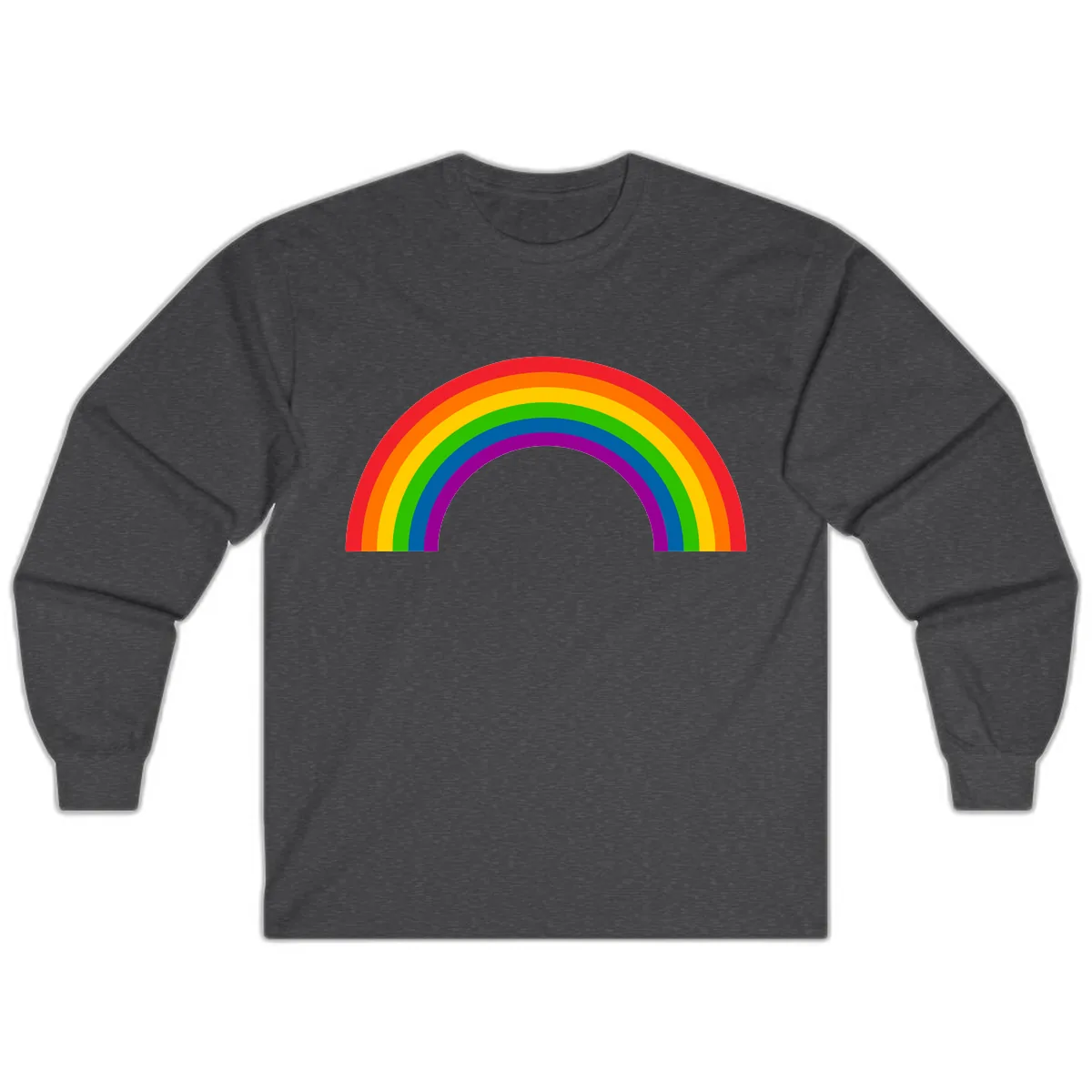 Classic Rainbow Pride Arc Long Sleeve in Dark Heather