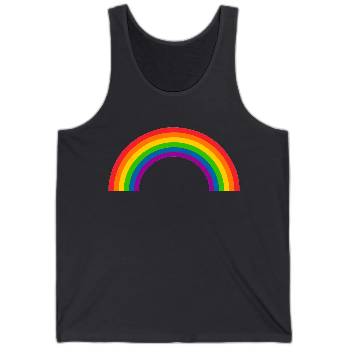 Classic Rainbow Pride Arc Tank in Dark Grey