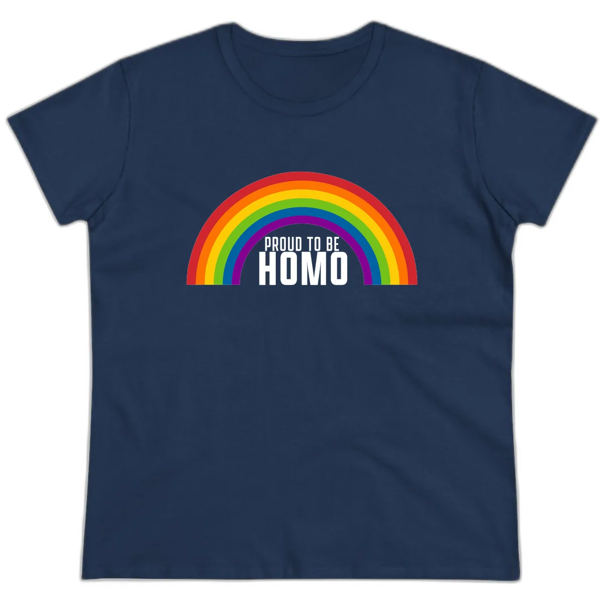 Proud To Be Homo Ladies Tee in Navy