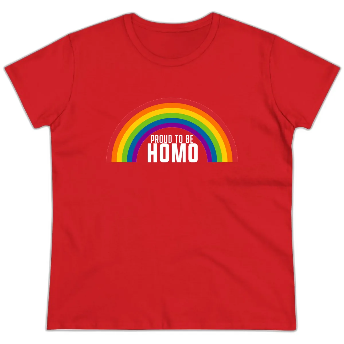 Proud To Be Homo Ladies Tee in Red