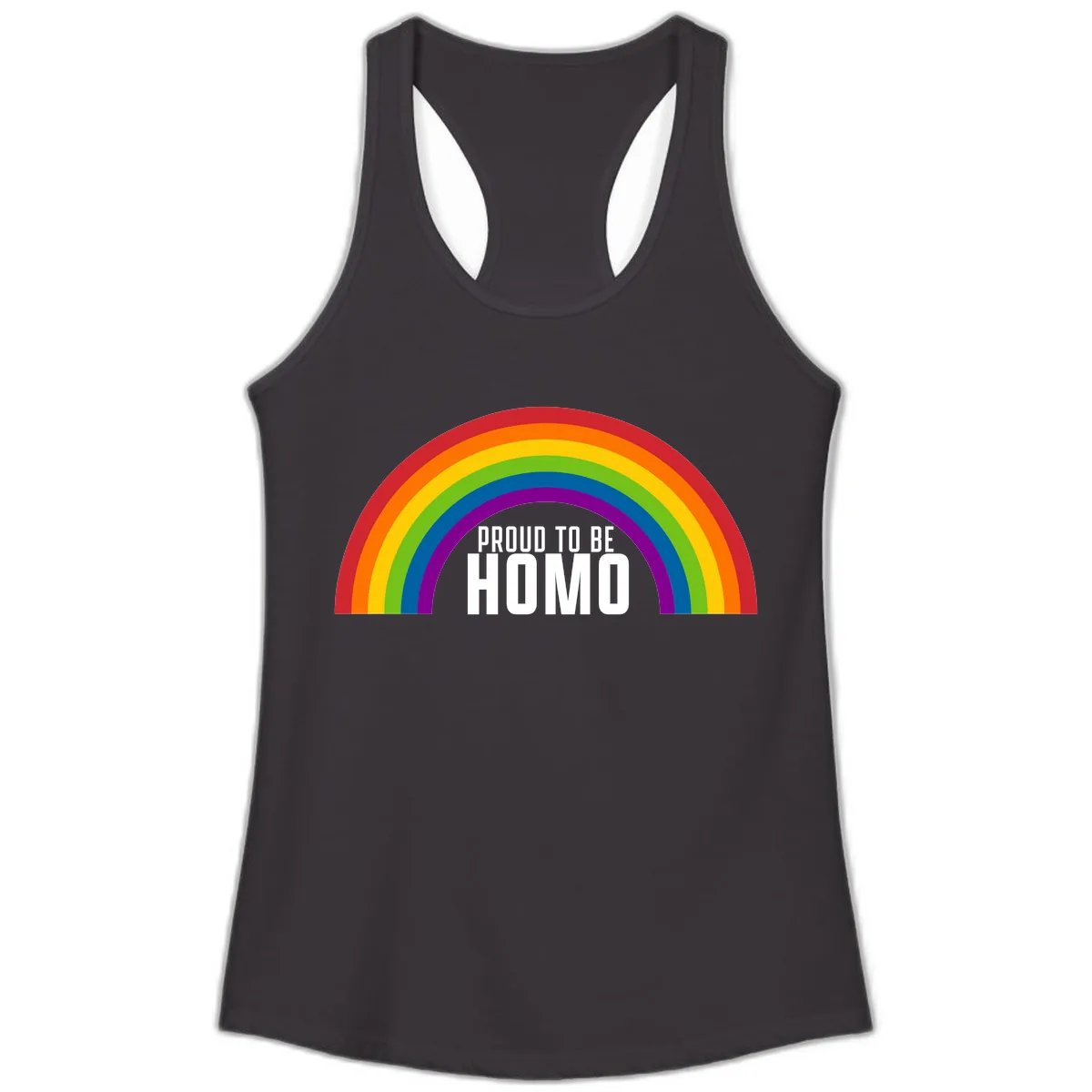 Proud To Be Homo Ladies Tank in Black