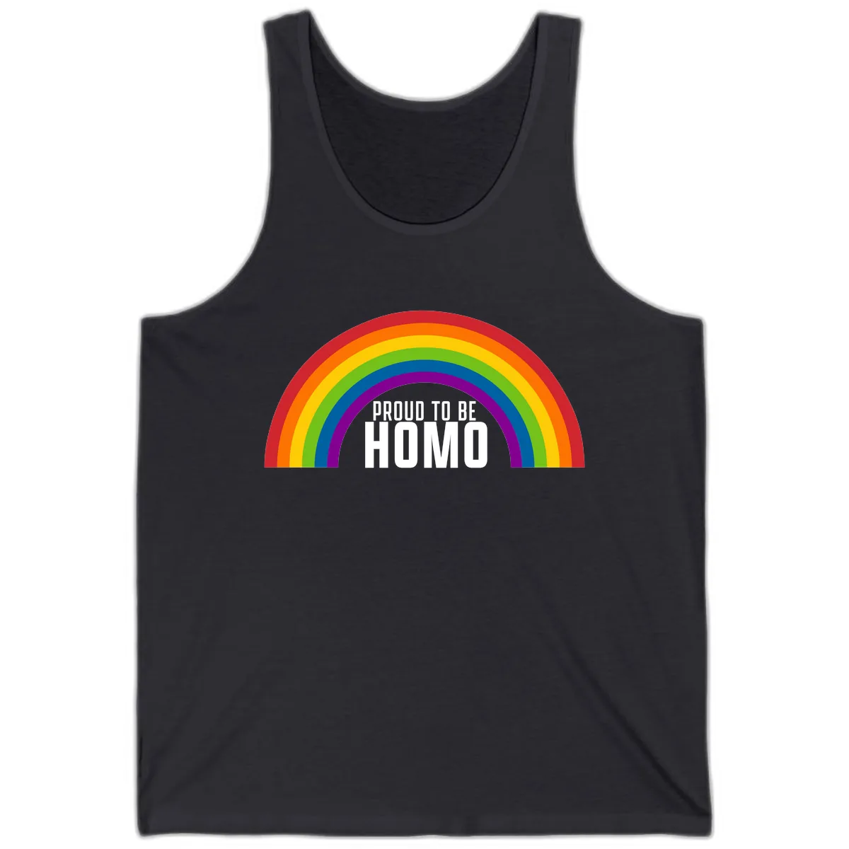 Proud To Be Homo Tank in Dark Grey