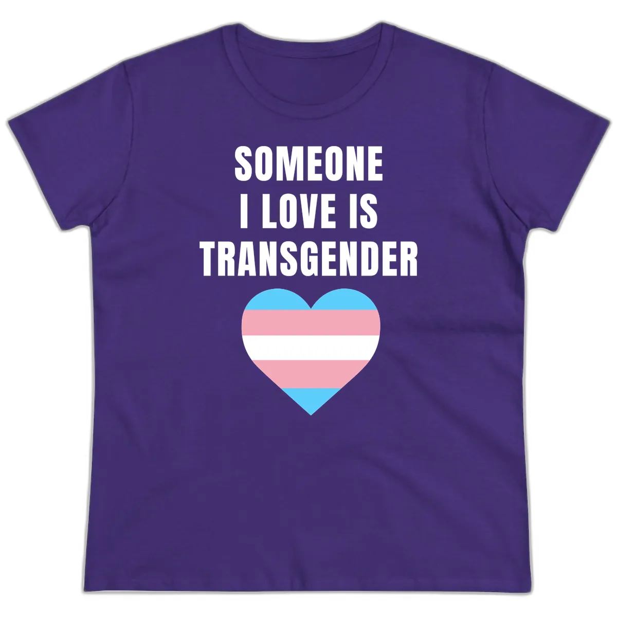 Someone I Love Is Transgender Ladies Tee in Purple