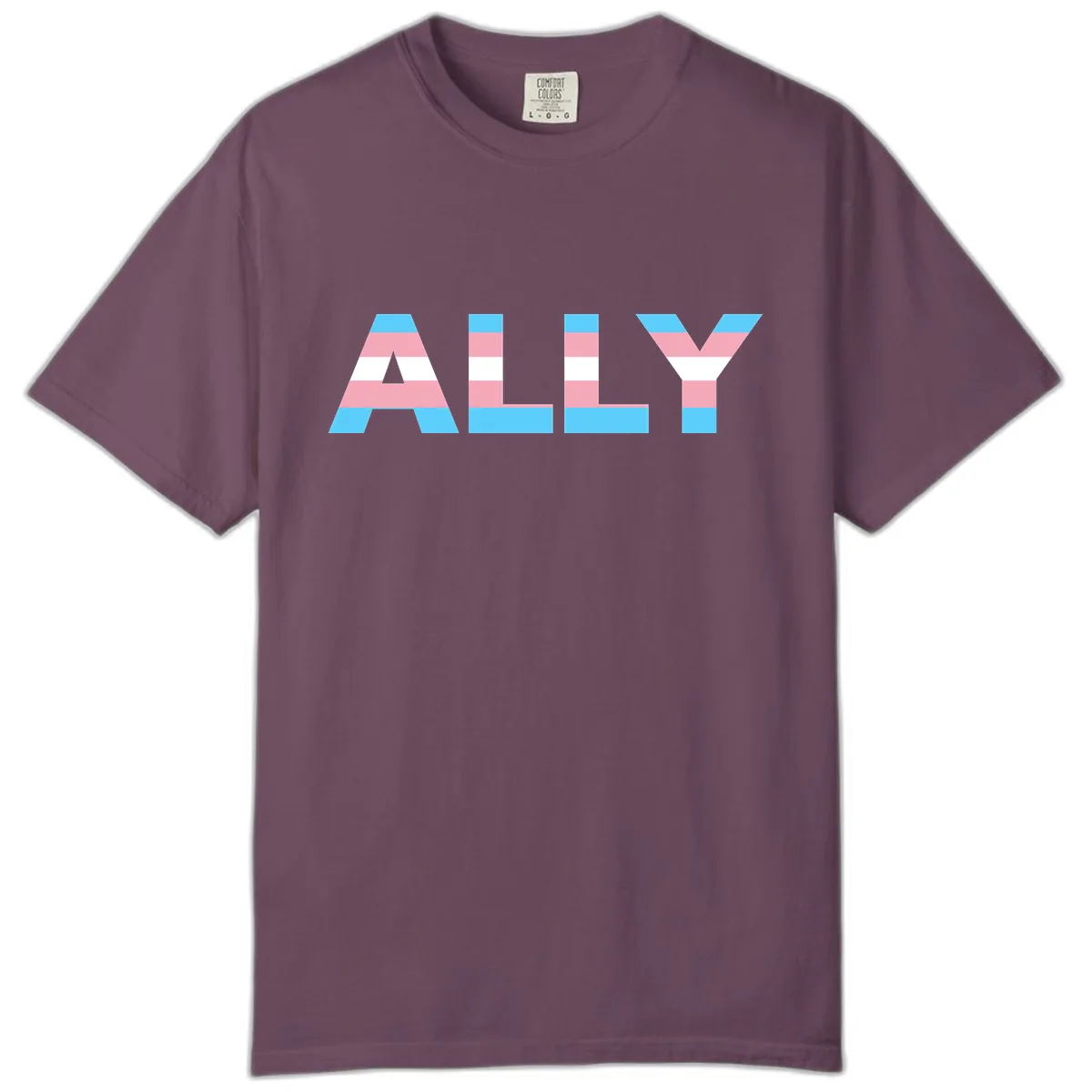 Trans Pride Flag Stripes Comfort Color in Berry