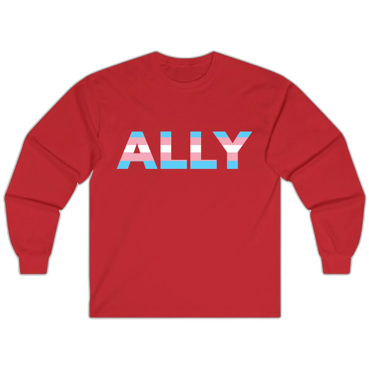 Trans Pride Flag Stripes Long Sleeve in Red