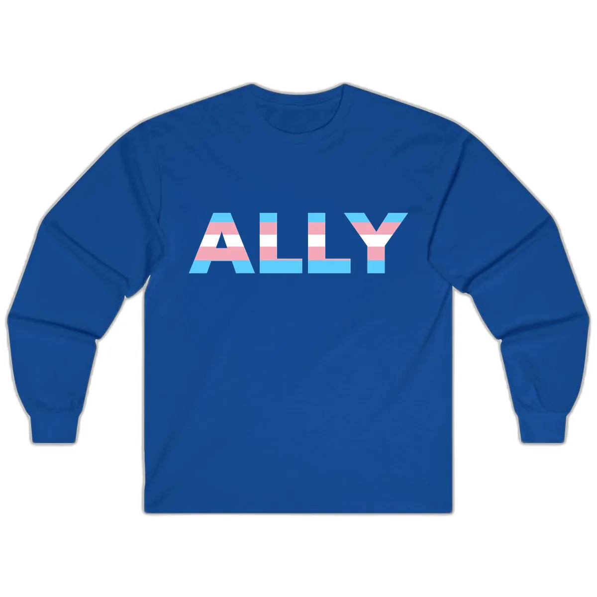 Trans Pride Flag Stripes Long Sleeve in Royal