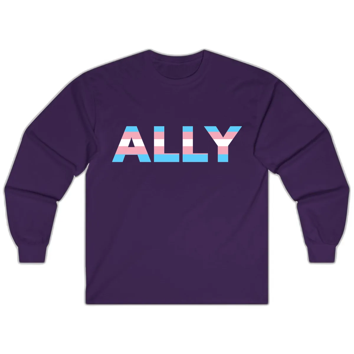 Trans Pride Flag Stripes Long Sleeve in Purple