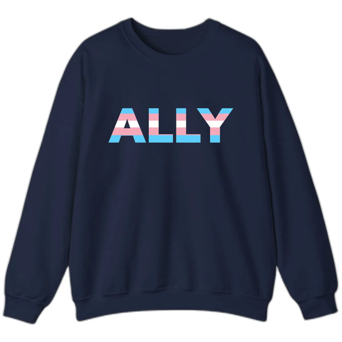 Trans Pride Flag Stripes Sweatshirt in Navy