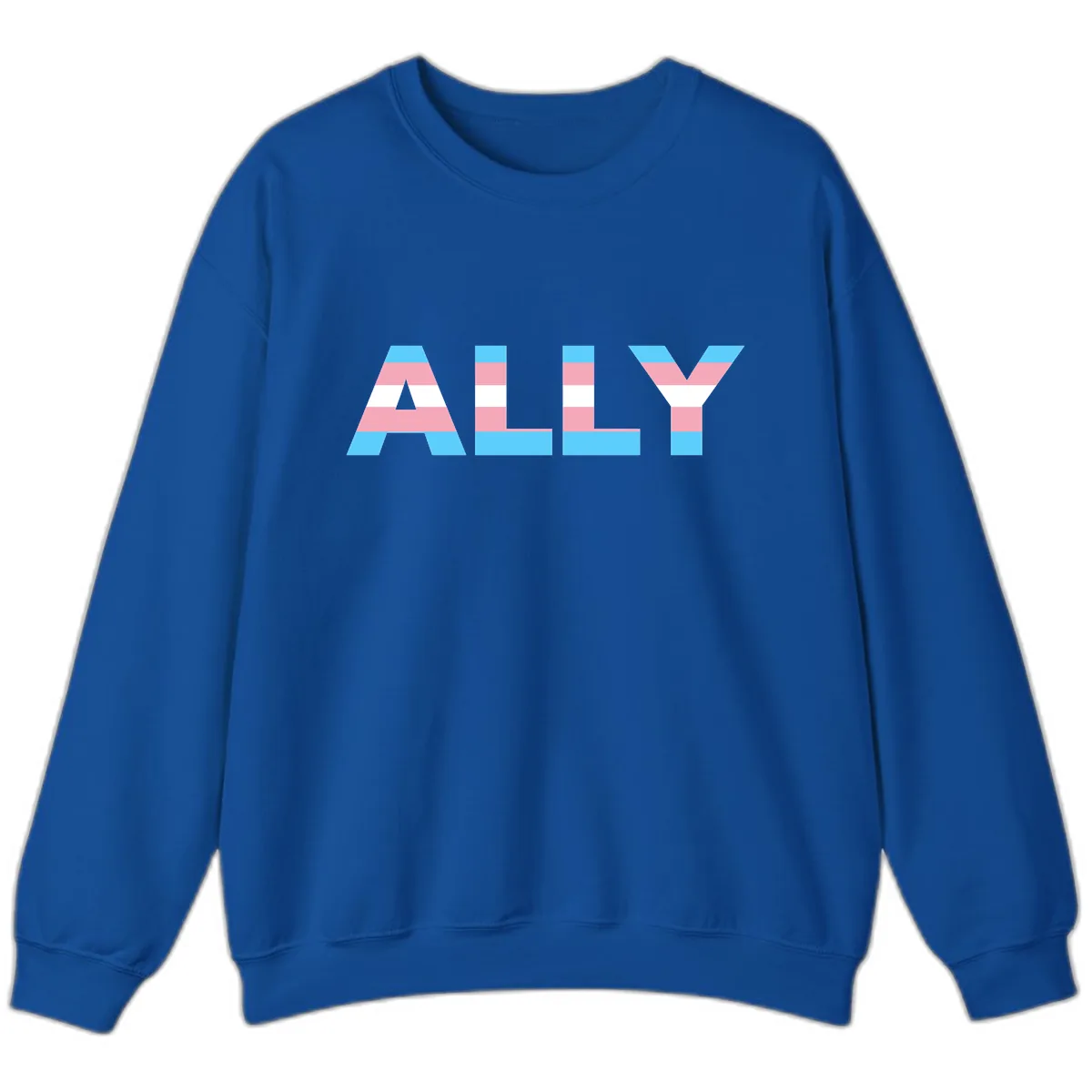 Trans Pride Flag Stripes Sweatshirt in Royal