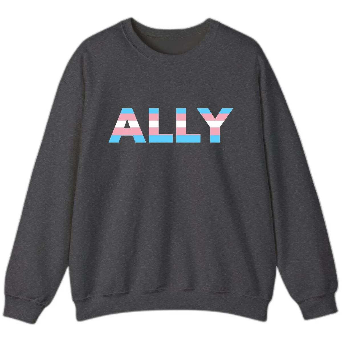 Trans Pride Flag Stripes Sweatshirt in Dark Heather
