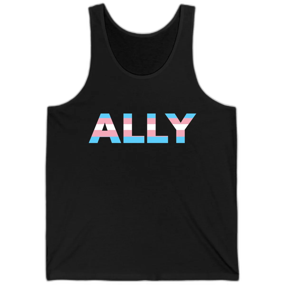 Trans Pride Flag Stripes Tank in Black