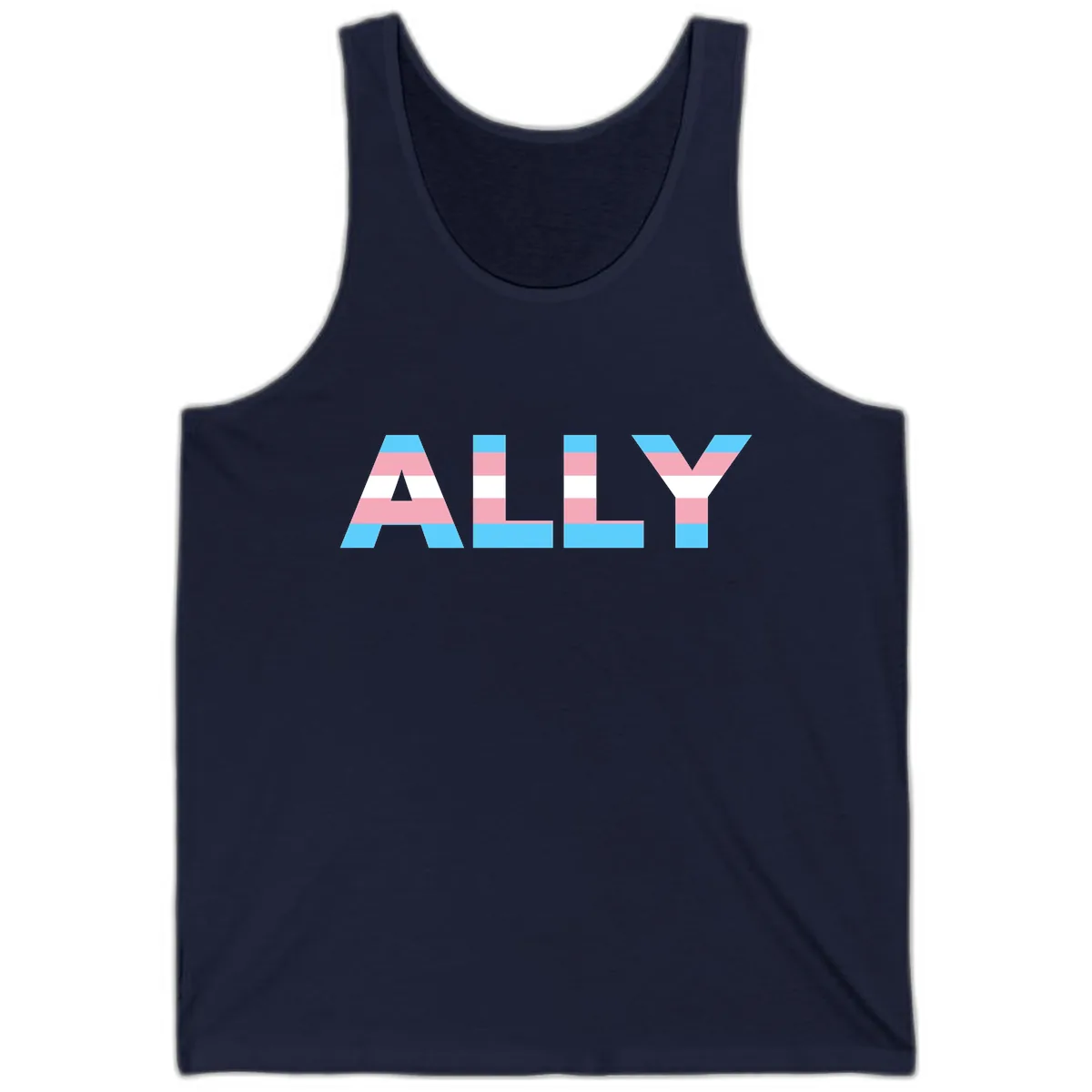 Trans Pride Flag Stripes Tank in Navy