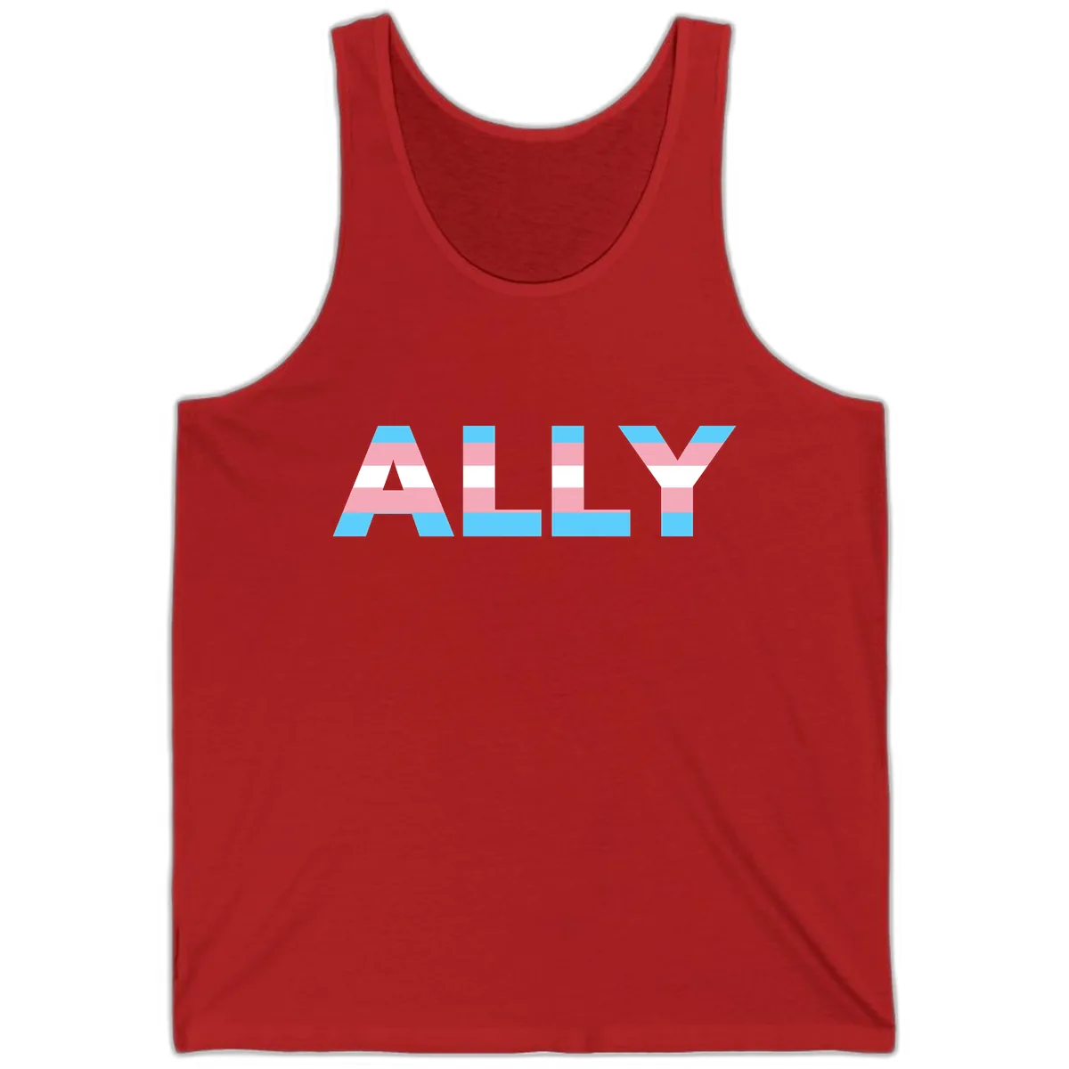 Trans Pride Flag Stripes Tank in Red