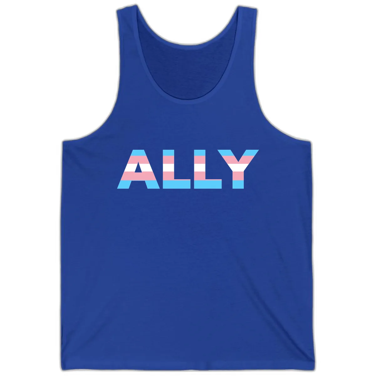 Trans Pride Flag Stripes Tank in True Royal