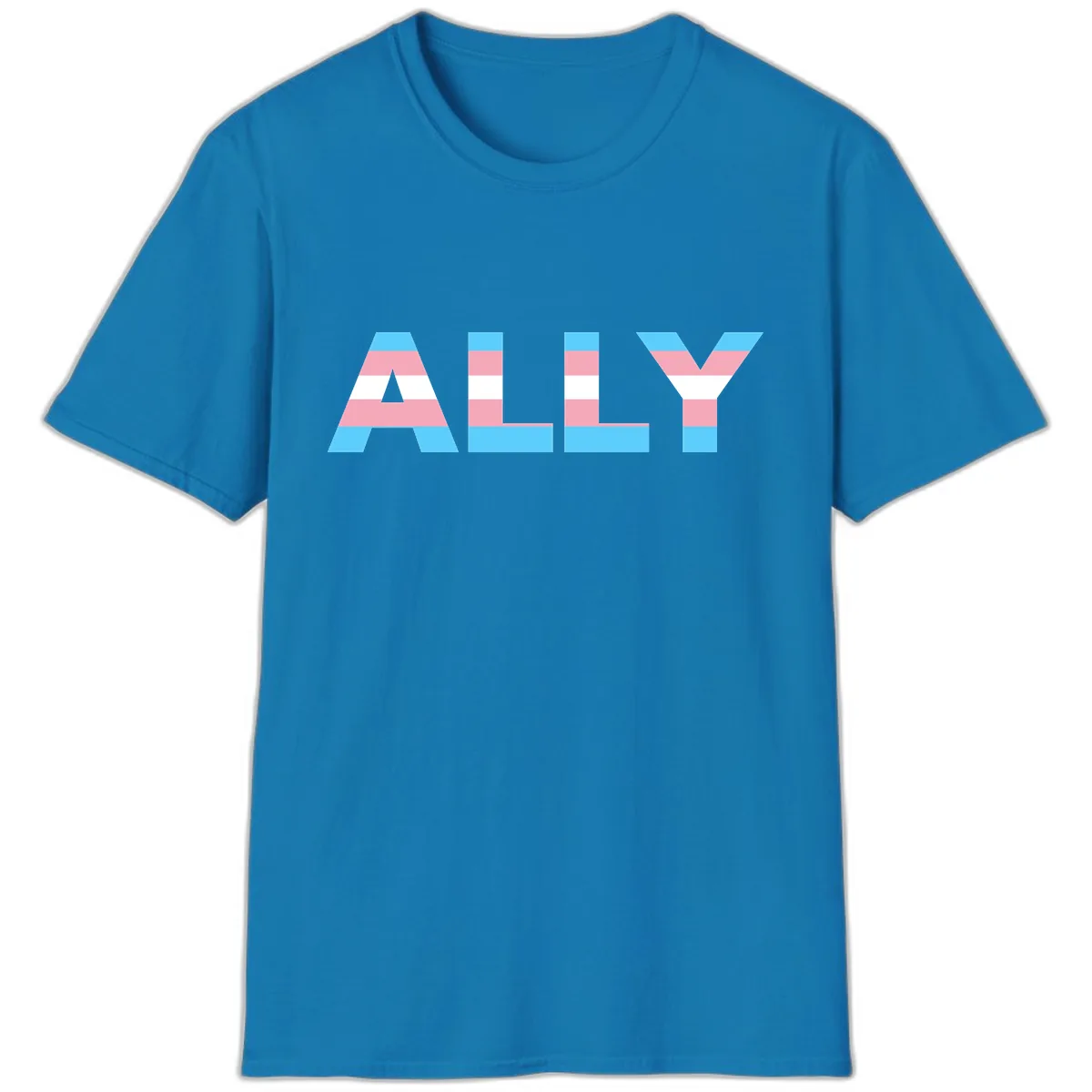 Trans Pride Flag Stripes T-Shirt in Sapphire