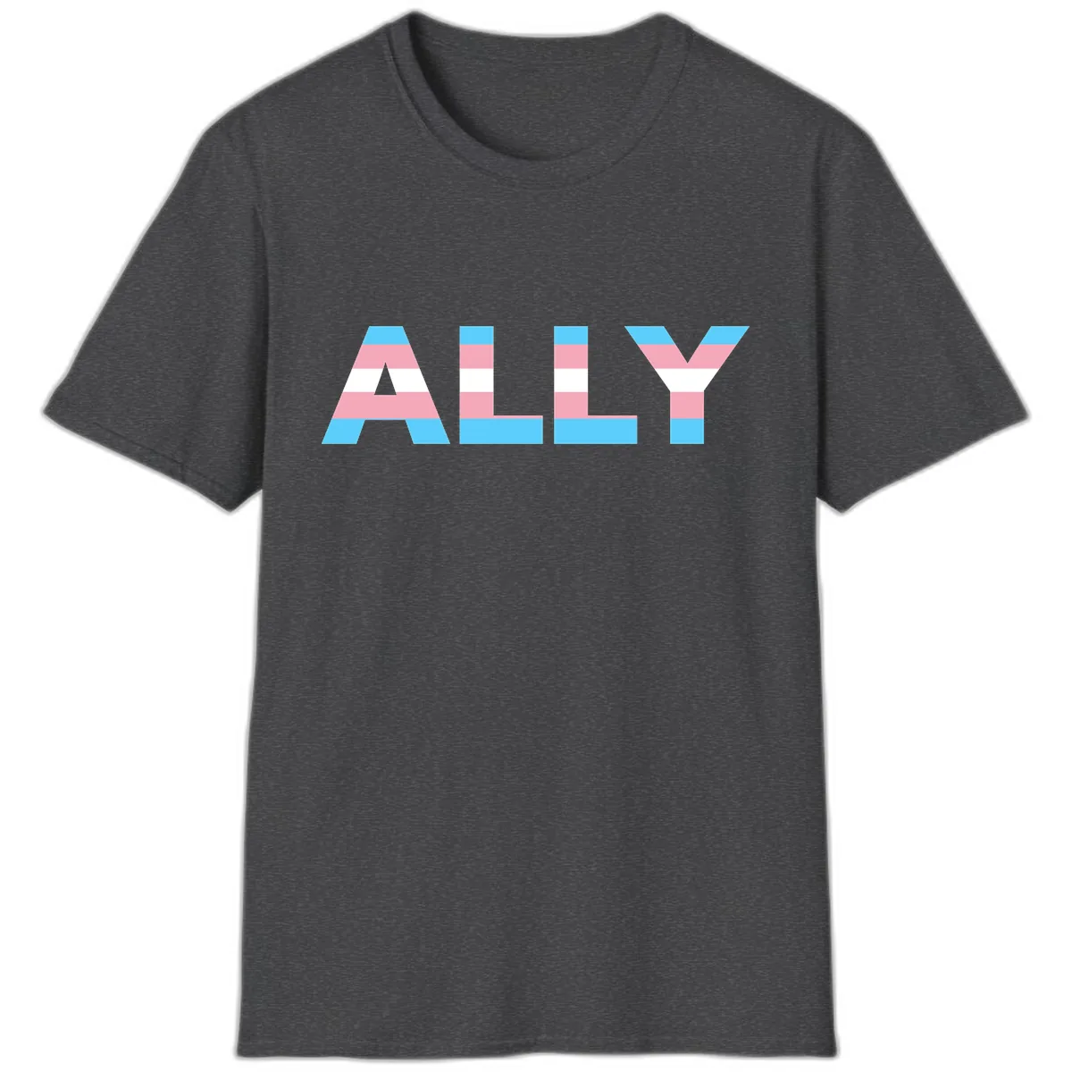 Trans Pride Flag Stripes T-Shirt in Dark Heather