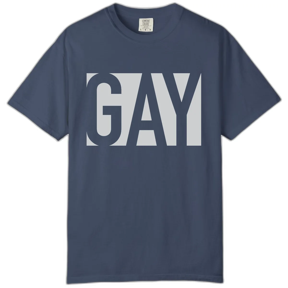 Gay Pride Bold Typography Design Comfort Color in Midnight