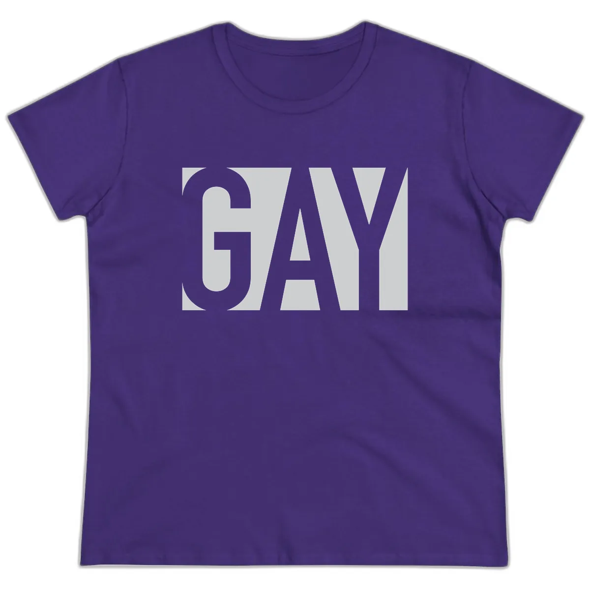 Gay Pride Bold Typography Design Ladies Tee in Purple
