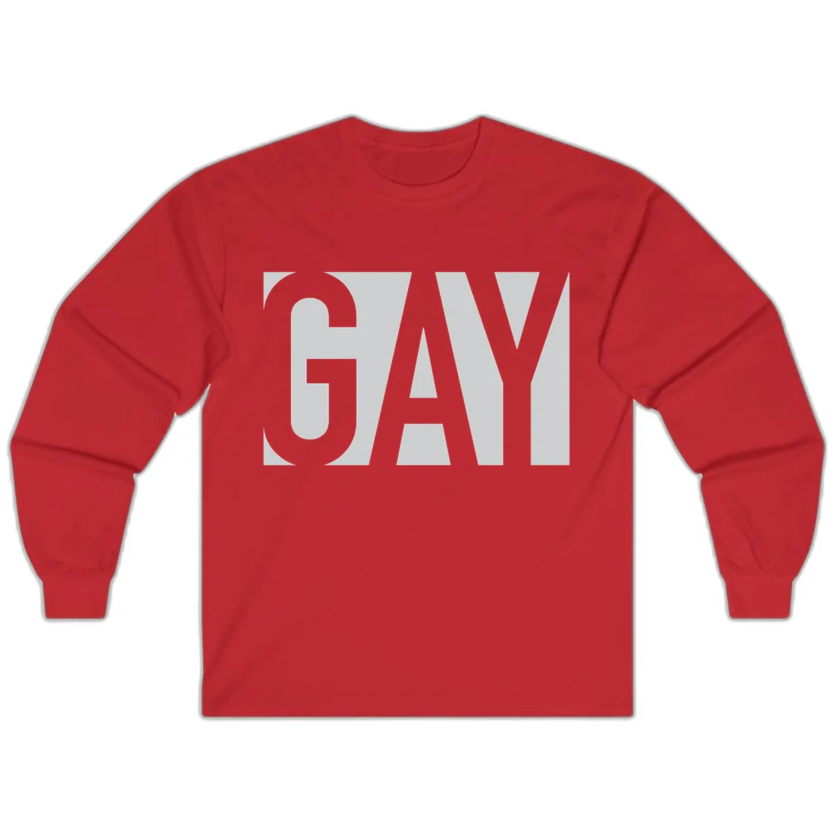 Gay Pride Bold Typography Design Long Sleeve in Red