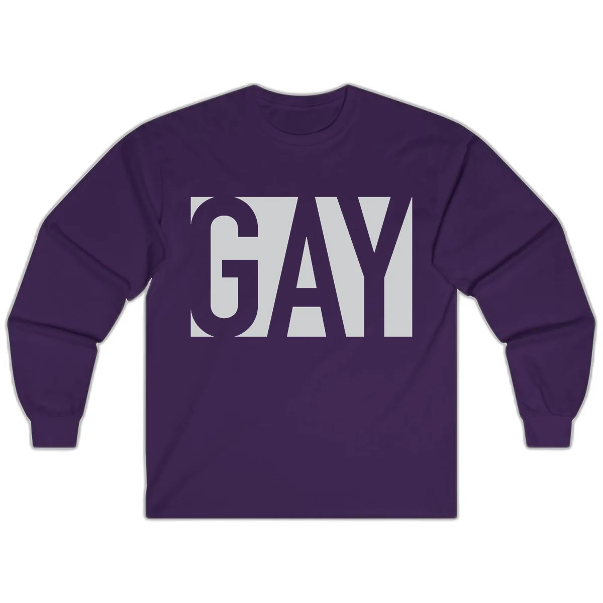 Gay Pride Bold Typography Design Long Sleeve in Purple