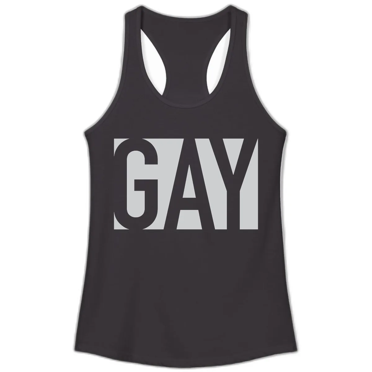 Gay Pride Bold Typography Design Ladies Tank in Black