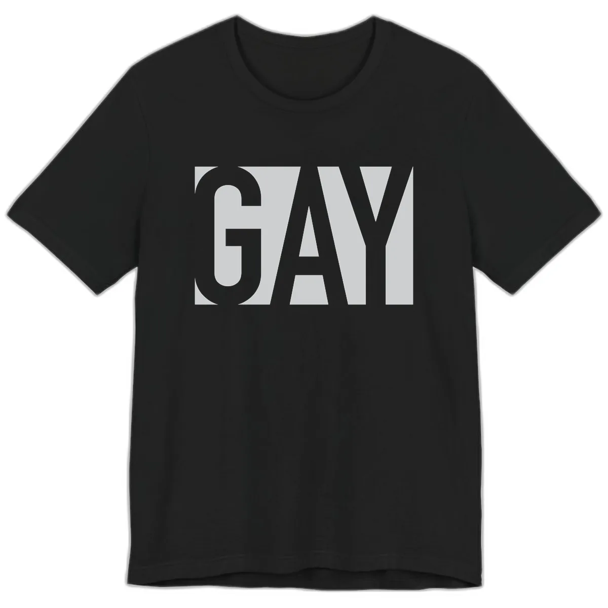 Gay Pride Bold Typography Design Premium T-Shirt in Black
