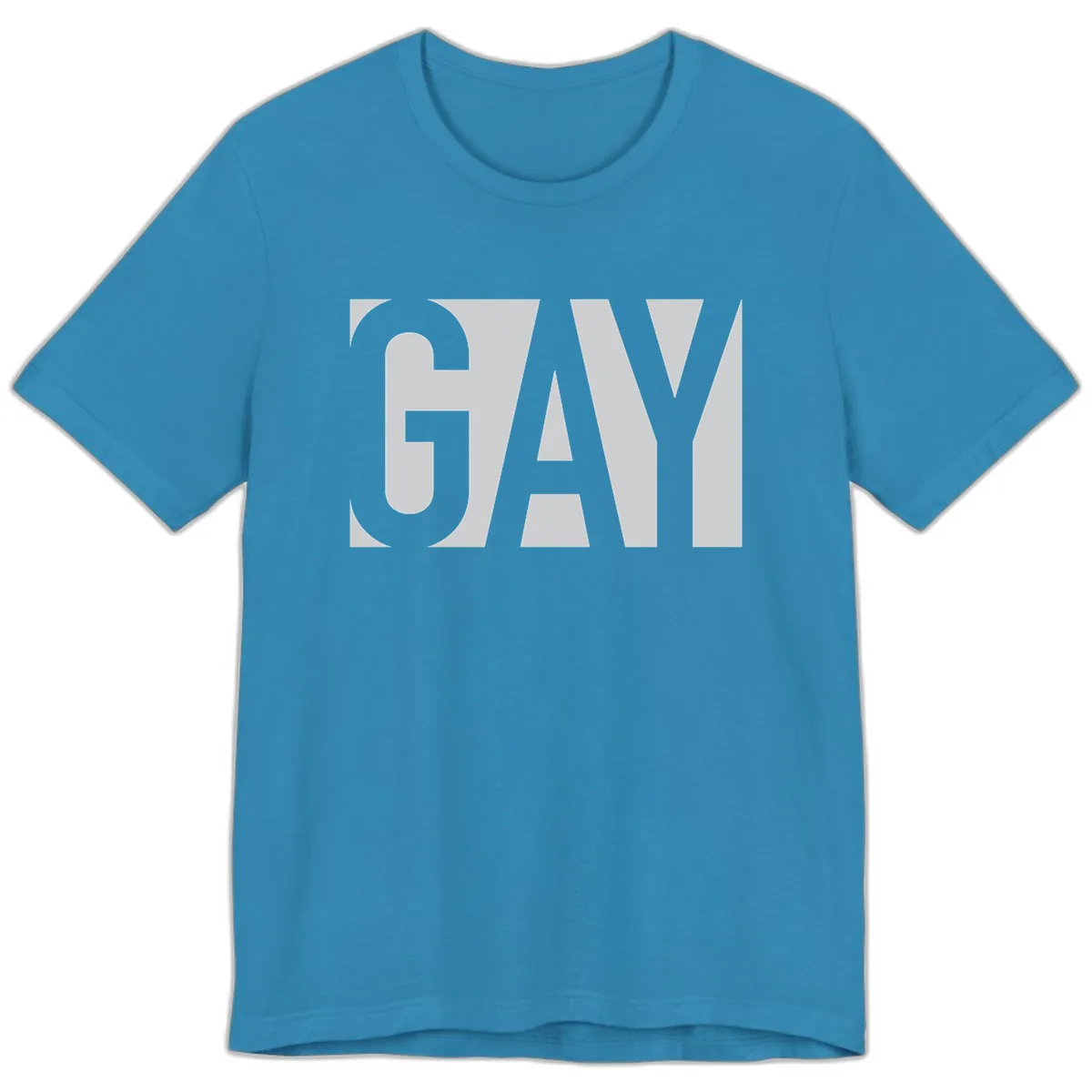 Gay Pride Bold Typography Design Premium T-Shirt in Aqua