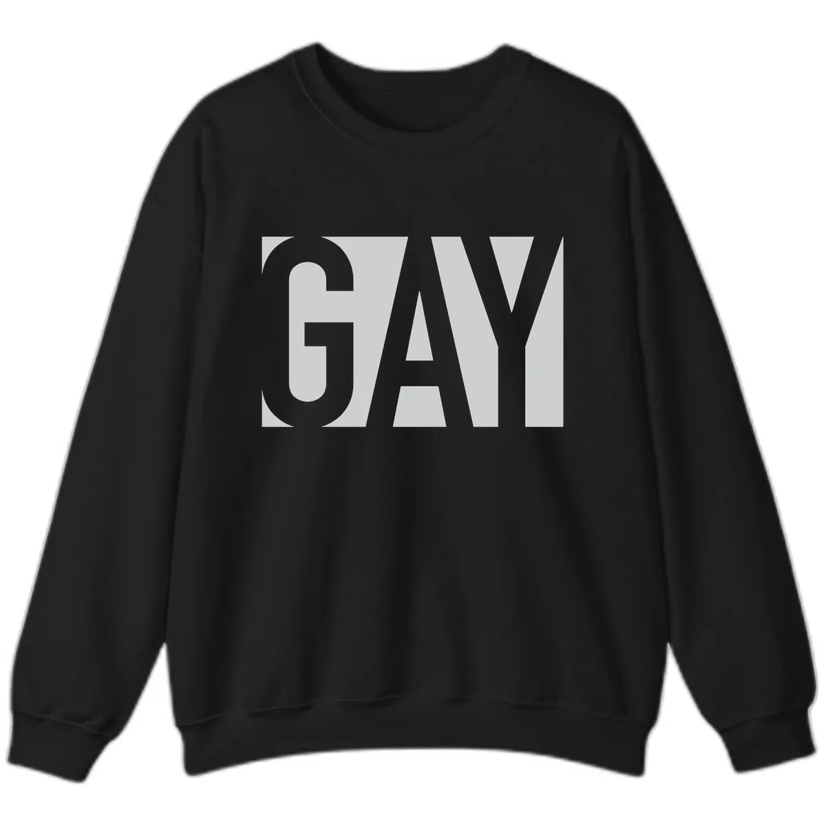 Gay Pride Bold Typography Design Sweatshirt in Black