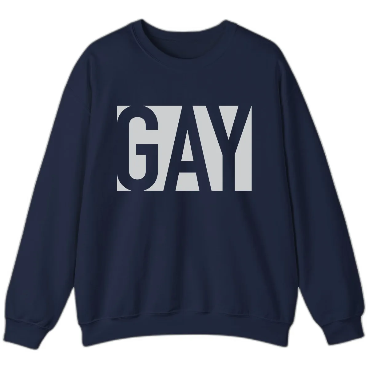 Gay Pride Bold Typography Design Sweatshirt in Navy