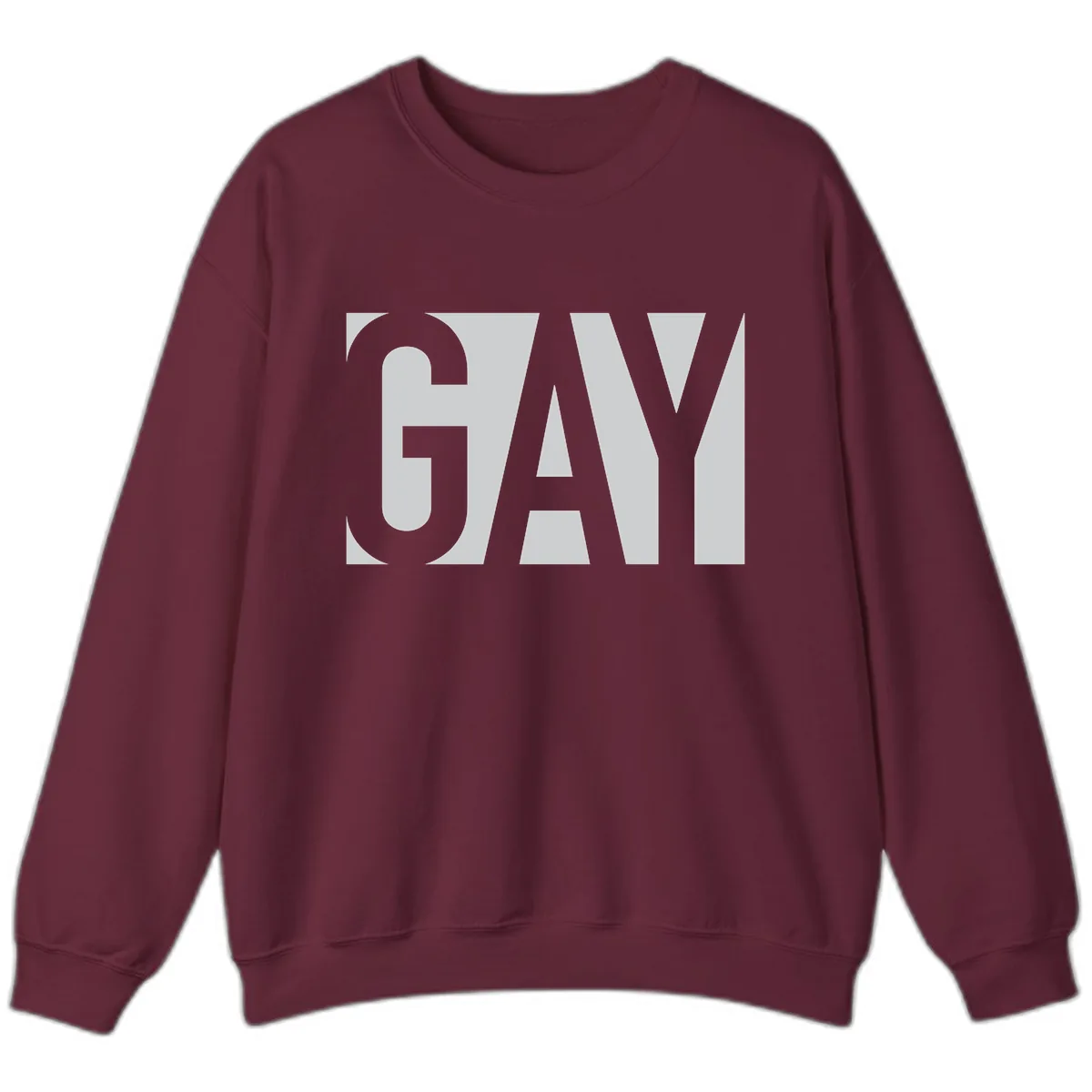 Gay Pride Bold Typography Design Sweatshirt in Maroon