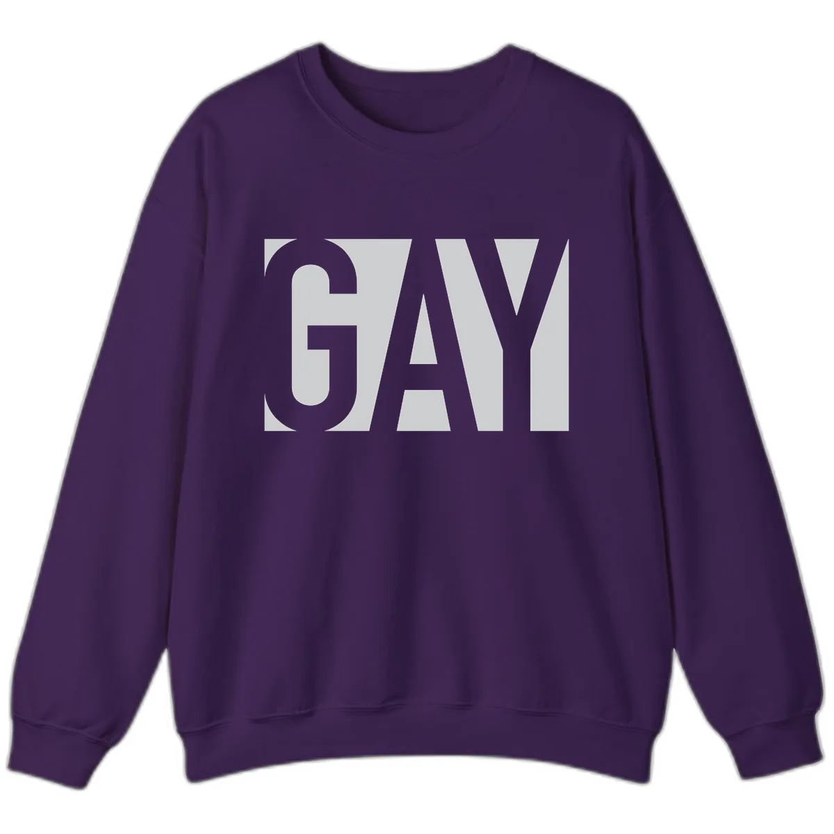 Gay Pride Bold Typography Design Sweatshirt in Purple