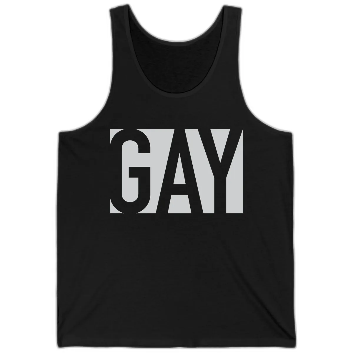 Gay Pride Bold Typography Design Tank in Black