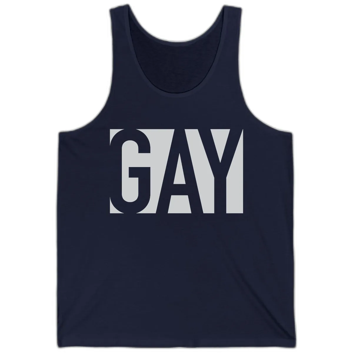 Gay Pride Bold Typography Design Tank in Navy