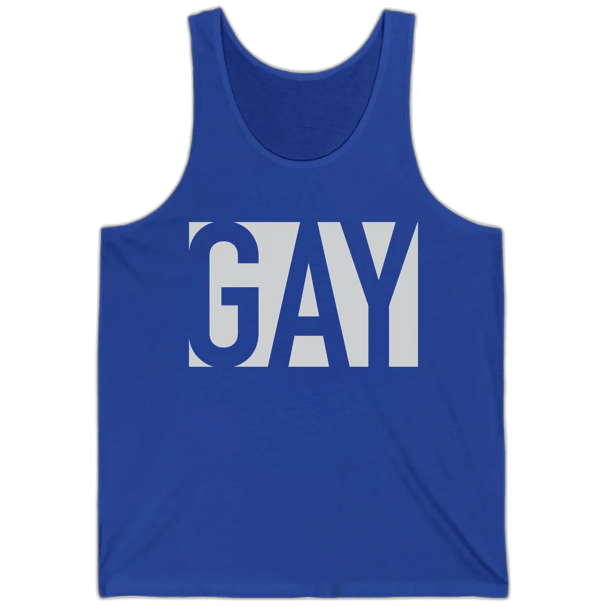 Gay Pride Bold Typography Design Tank in True Royal
