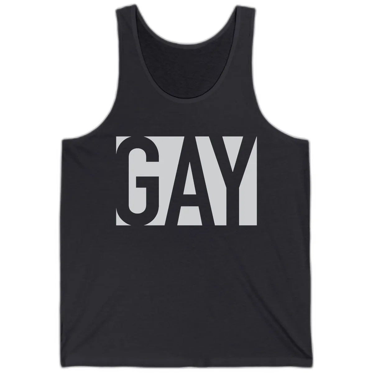 Gay Pride Bold Typography Design Tank in Dark Grey
