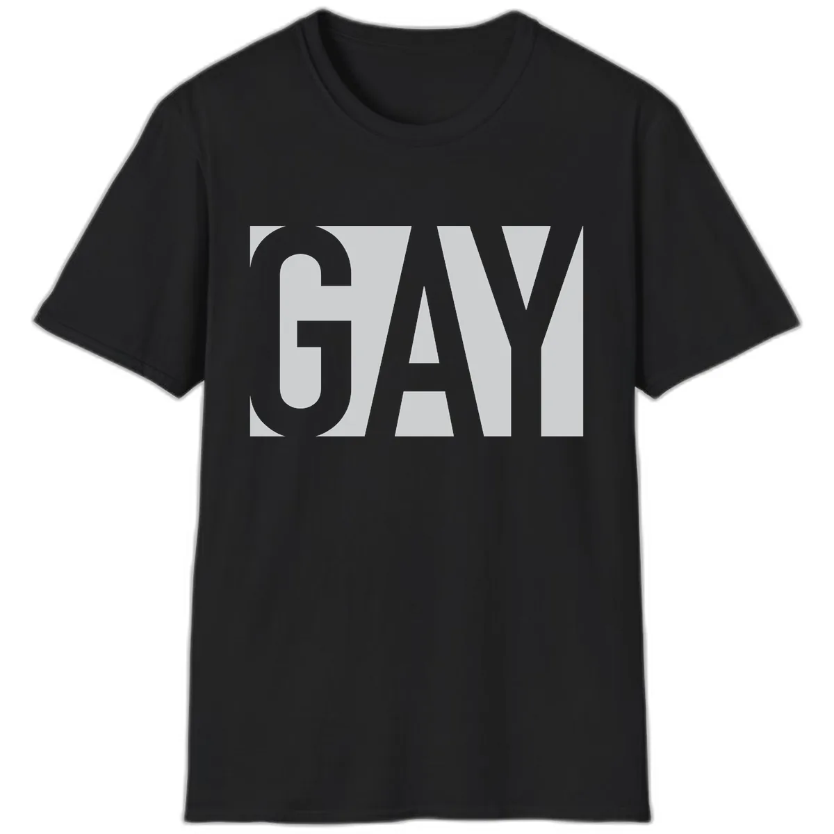 Gay Pride Bold Typography Design T-Shirt in Black