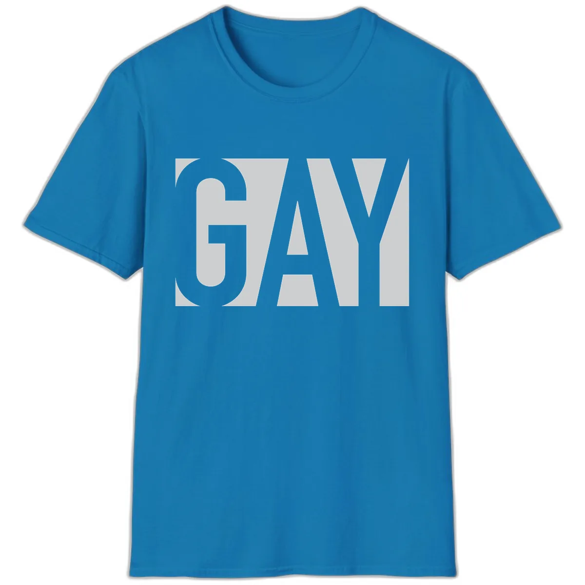 Gay Pride Bold Typography Design T-Shirt in Sapphire