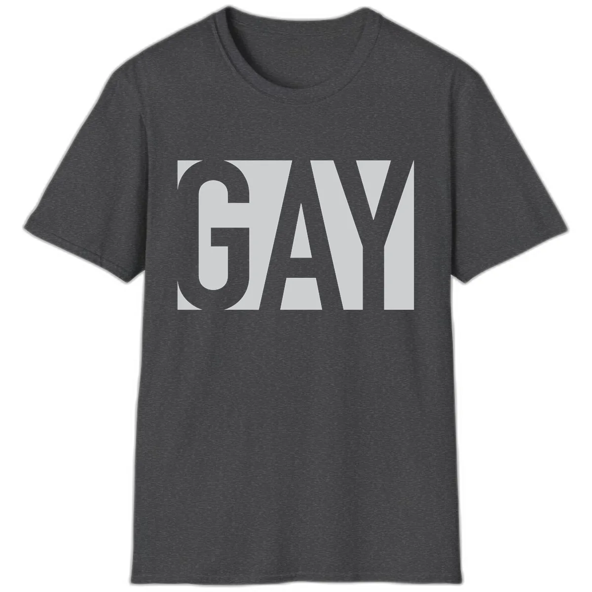 Gay Pride Bold Typography Design T-Shirt in Dark Heather