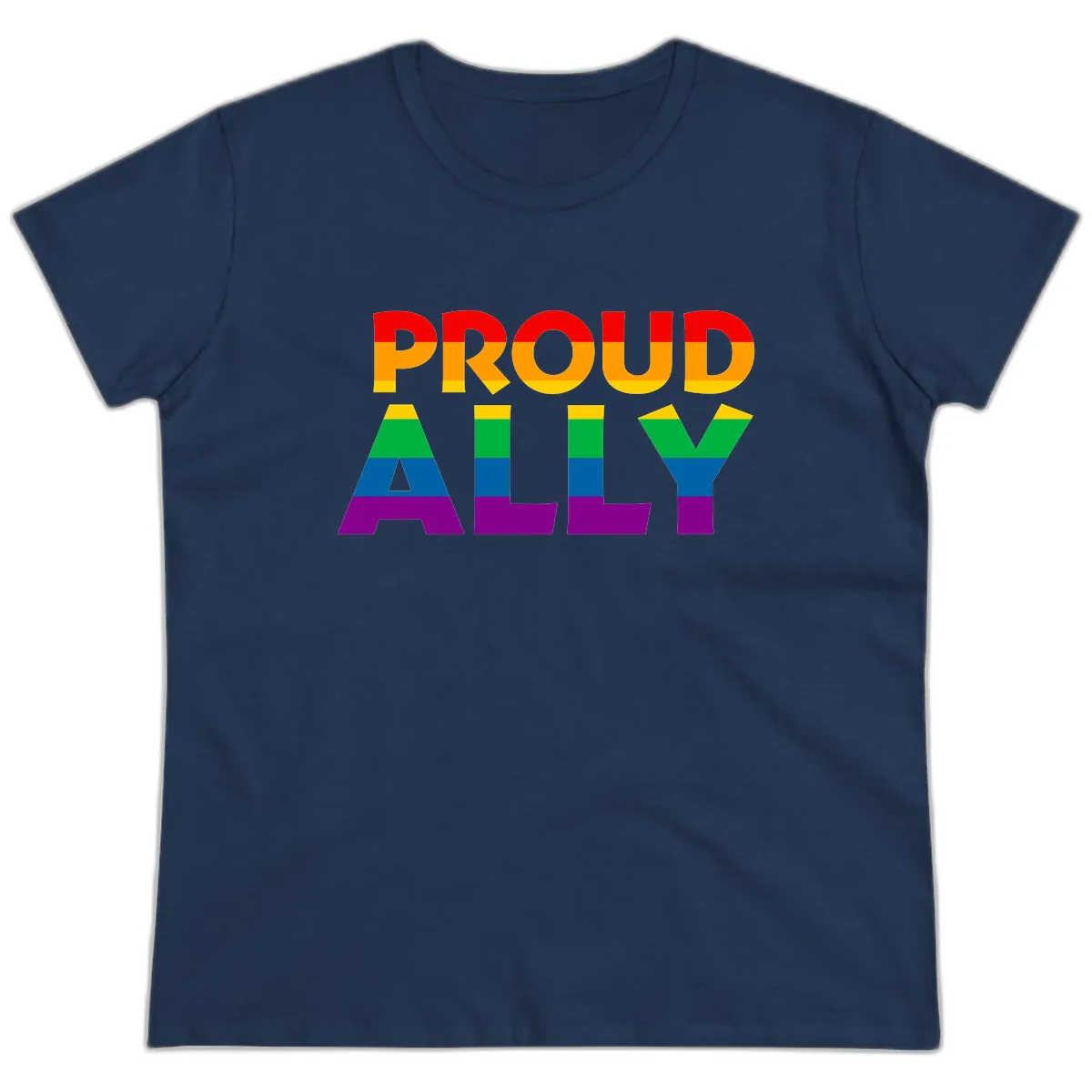 Proud Ally Ladies Tee in Navy