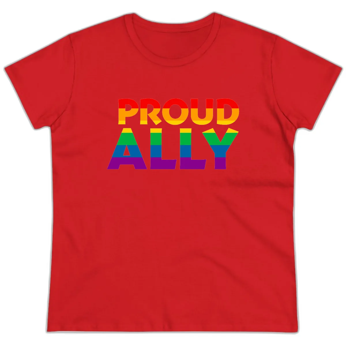 Proud Ally Ladies Tee in Red
