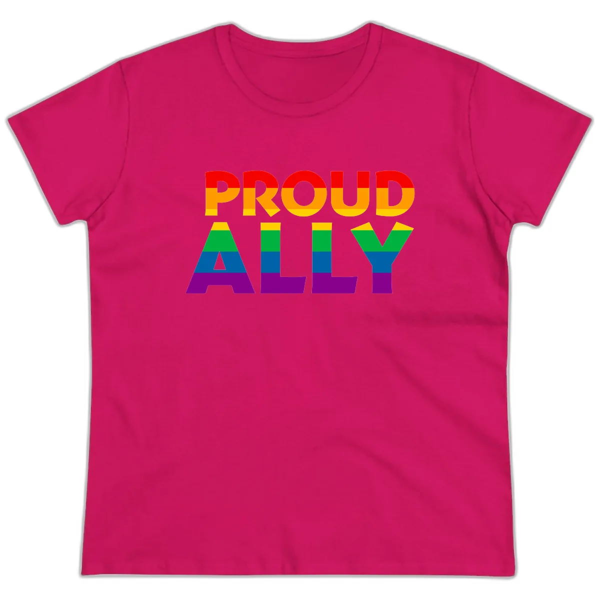 Proud Ally Ladies Tee in Heliconia