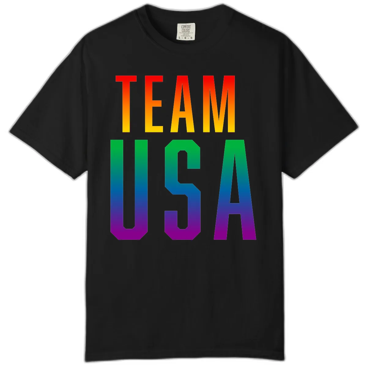 Team USA Rainbow Pride Comfort Color in Black
