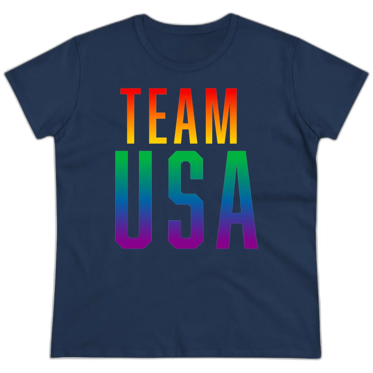 Team USA Rainbow Pride Ladies Tee in Navy