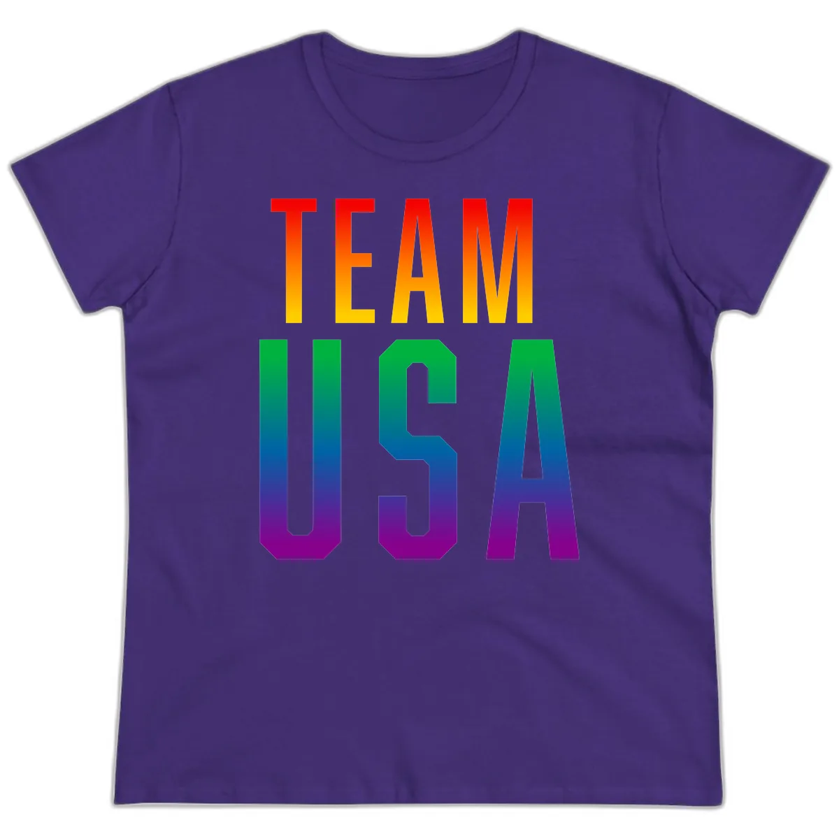 Team USA Rainbow Pride Ladies Tee in Purple