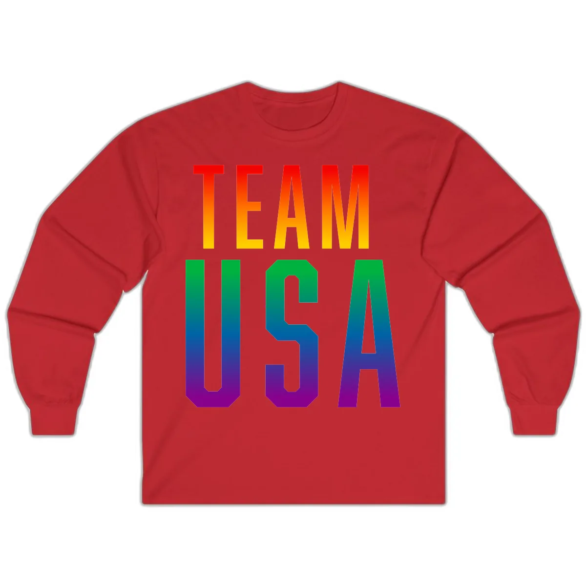 Team USA Rainbow Pride Long Sleeve in Red