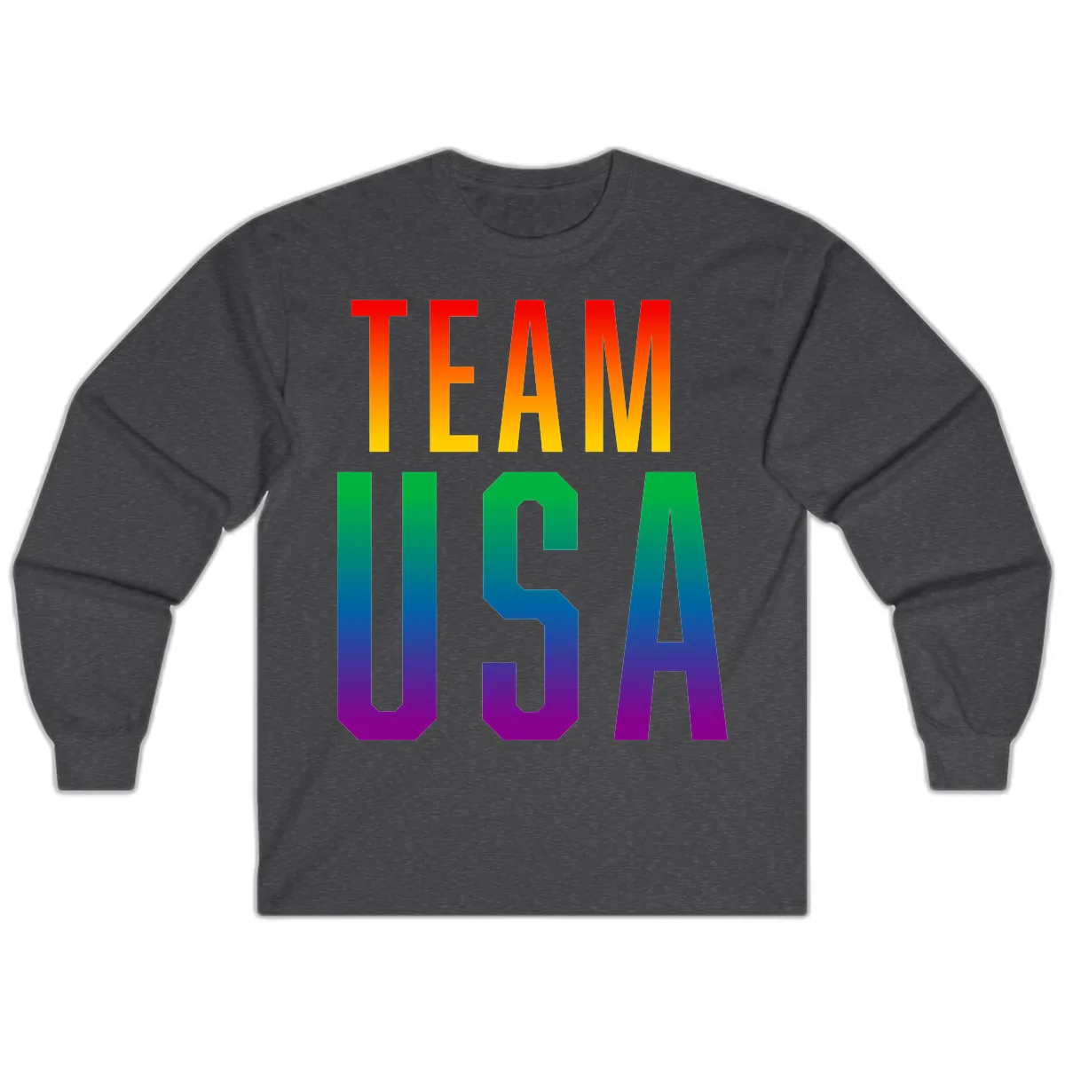 Team USA Rainbow Pride Long Sleeve in Dark Heather