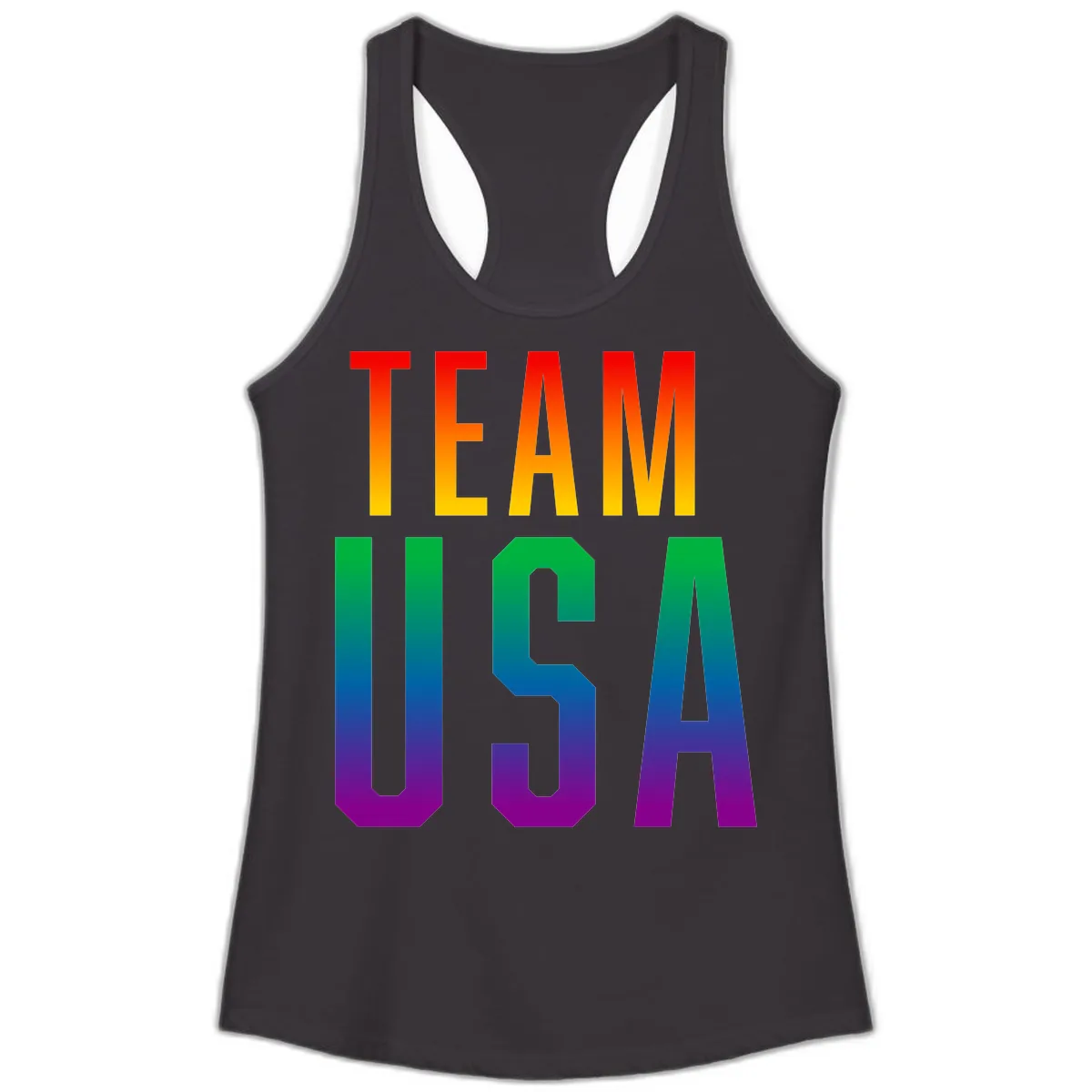 Team USA Rainbow Pride Ladies Tank in Black