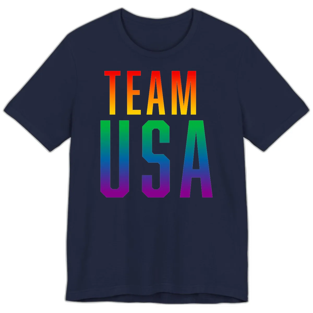 Team USA Rainbow Pride Premium T-Shirt in Navy